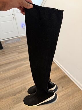 Stella McCartney Black Over-the-Knee Knit Sock Sneakers